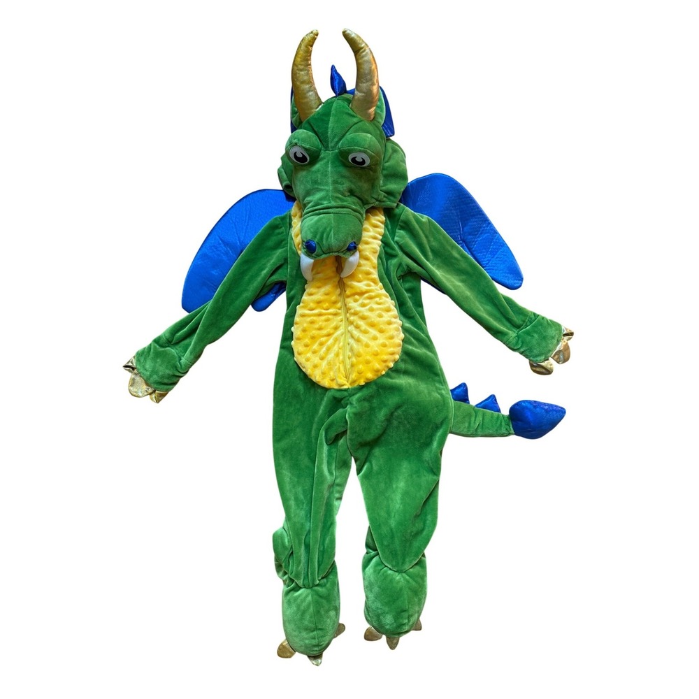Dream Play Imagine Dragon Costume Kids‎ Green Good Plush Wings Tail SIZE 2T